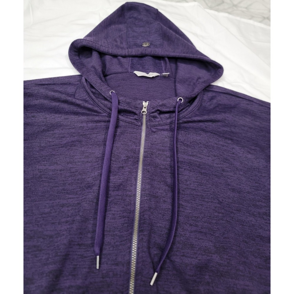 Athleta Full Zip Hoodie Sweatshirt Womens Large Purple Thumbholes Pockets EUC - Picture 3 of 16